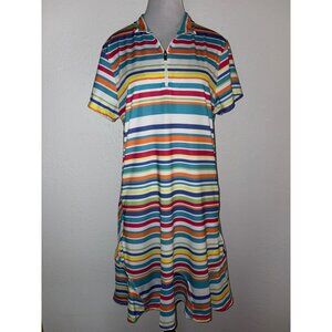 Tail Multicolor Striped Polo Dress